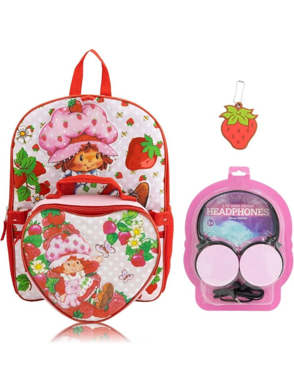 Cute Strawberry Shortcake Backpack & Lunch Box Set for Kids, 16" Bookbag